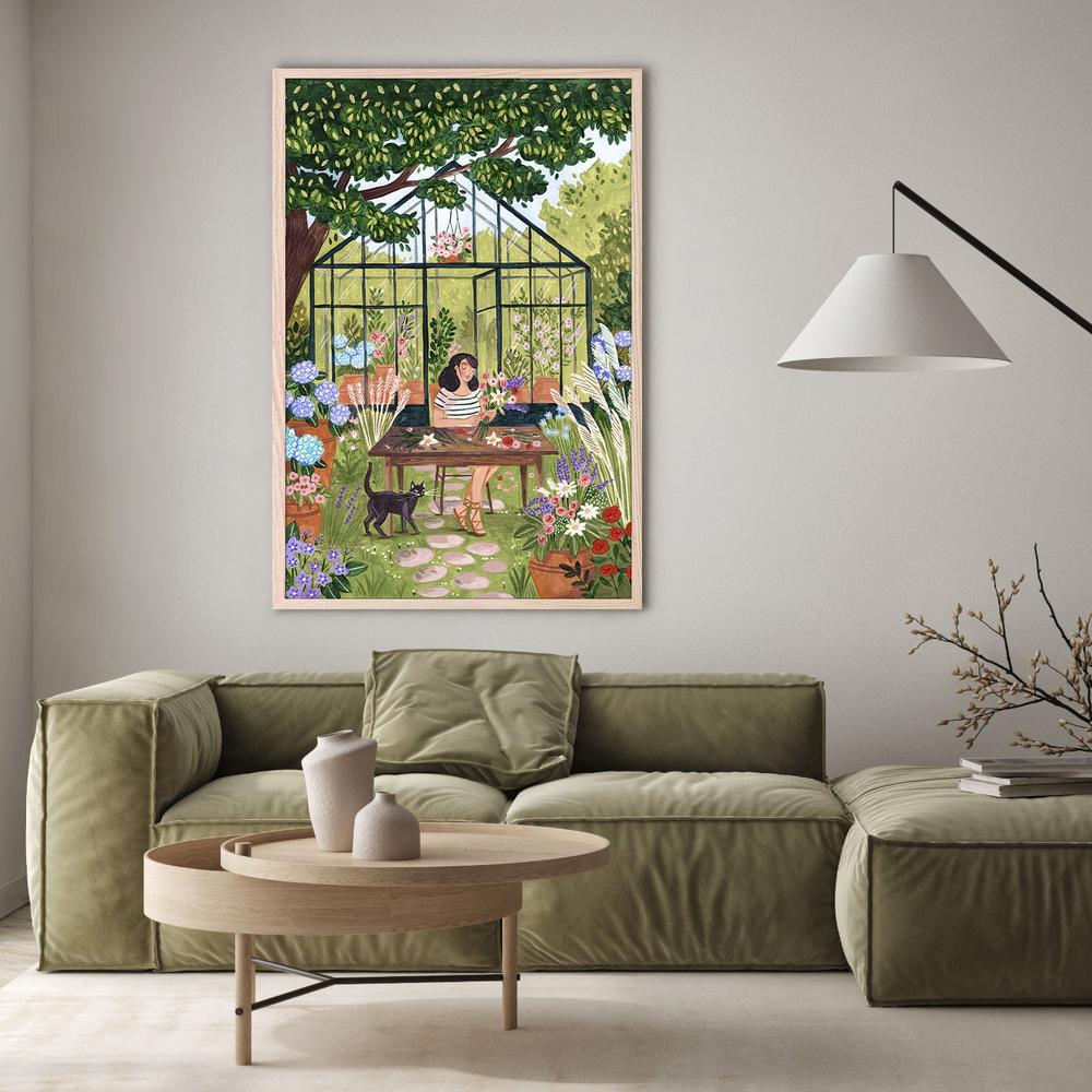 Garden Flower Arranging-by-Caroline Bonne Muller-wall-art-print-canvas-poster-framed-Gioia