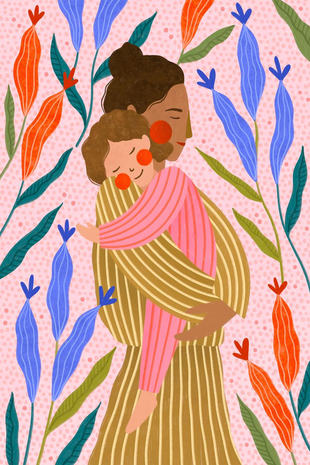 Gentle Mothers Embrace-by-Bea Muller-wall-art-print-canvas-poster-framed-Gioia