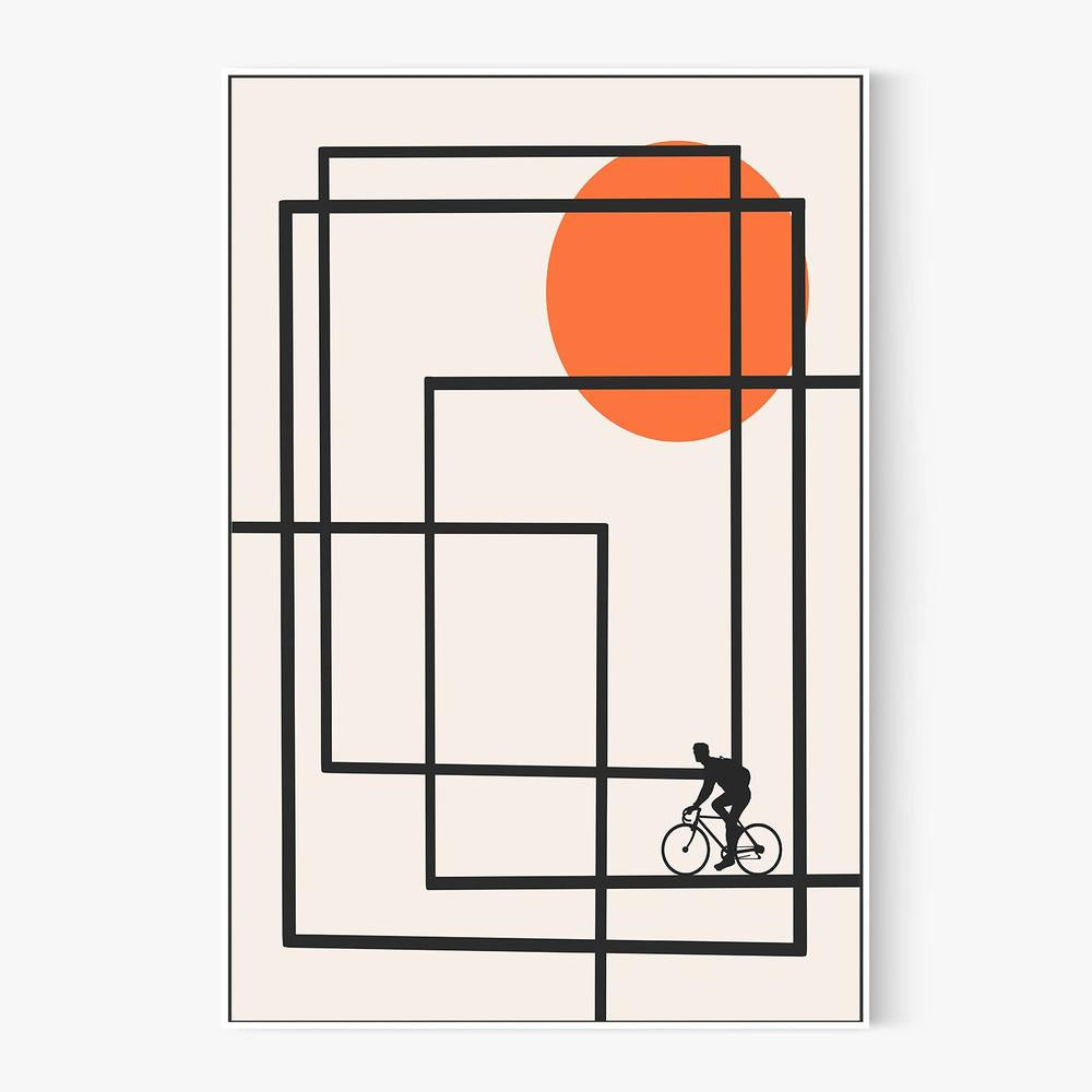 Geometric Bike Ride-by-CATS AND DOTZ-wall-art-print-canvas-poster-framed-Gioia