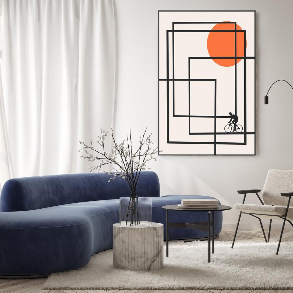 Geometric Bike Ride-by-CATS AND DOTZ-wall-art-print-canvas-poster-framed-Gioia