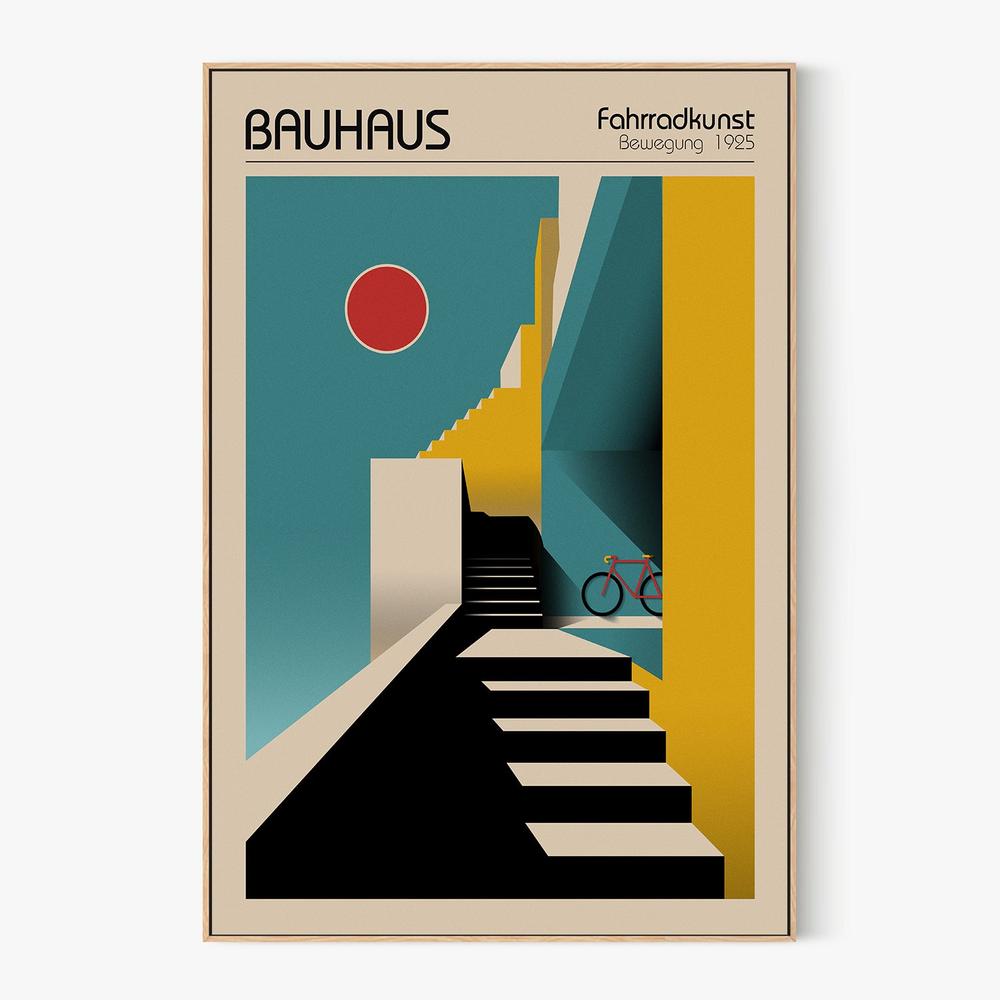 Geometric City Bicycle-by-Fadil Roze-wall-art-print-canvas-poster-framed-Gioia