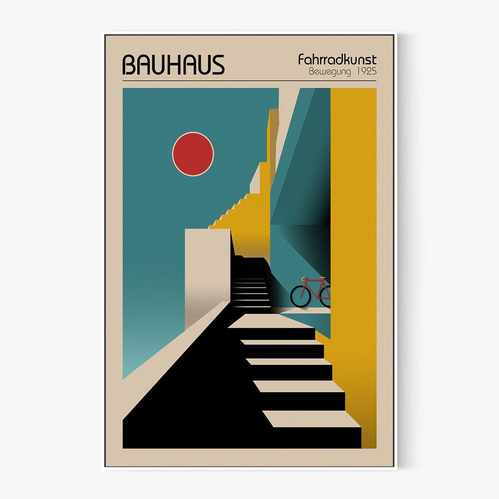 Geometric City Bicycle-by-Fadil Roze-wall-art-print-canvas-poster-framed-Gioia