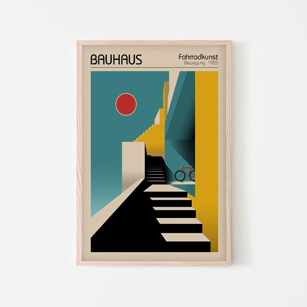 Geometric City Bicycle-by-Fadil Roze-wall-art-print-canvas-poster-framed-Gioia