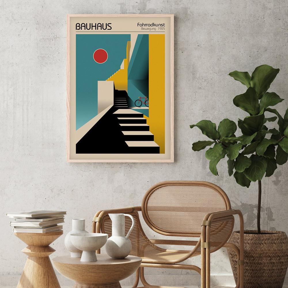 Geometric City Bicycle-by-Fadil Roze-wall-art-print-canvas-poster-framed-Gioia