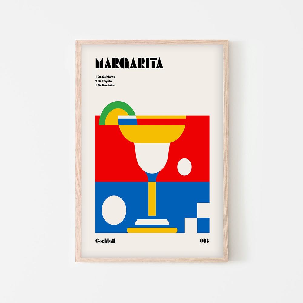 Geometric Margarita Cocktail-by-Retrodrome-wall-art-print-canvas-poster-framed-Gioia