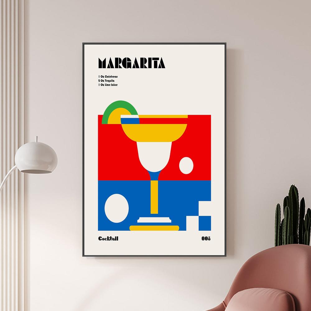 Geometric Margarita Cocktail-by-Retrodrome-wall-art-print-canvas-poster-framed-Gioia