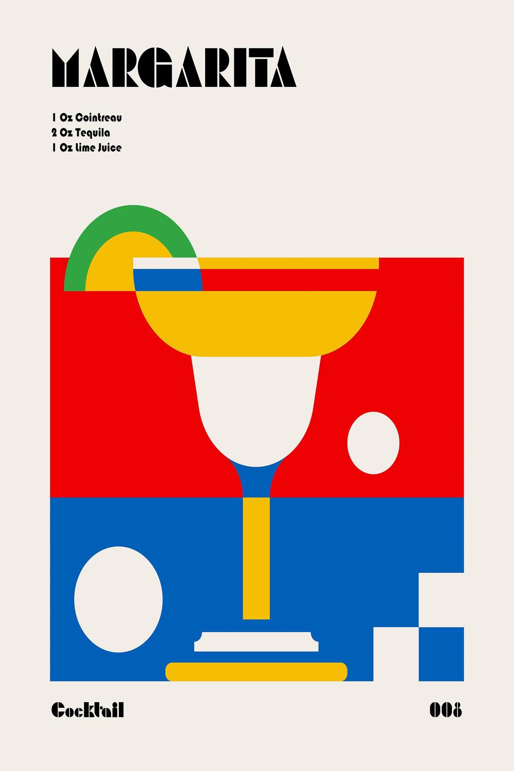 Geometric Margarita Cocktail-by-Retrodrome-wall-art-print-canvas-poster-framed-Gioia
