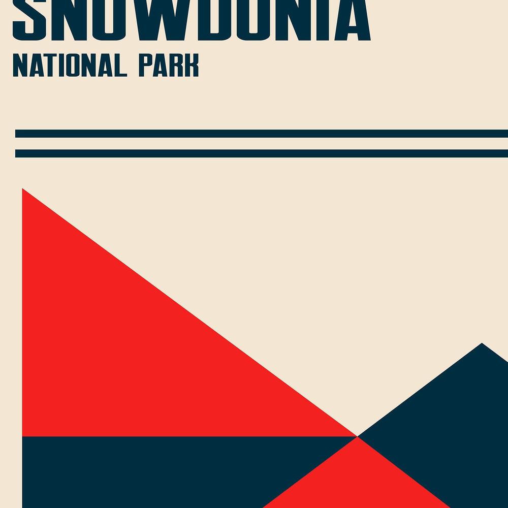 Geometric Snowdonia Peaks-by-Retrodrome-wall-art-print-canvas-poster-framed-Gioia