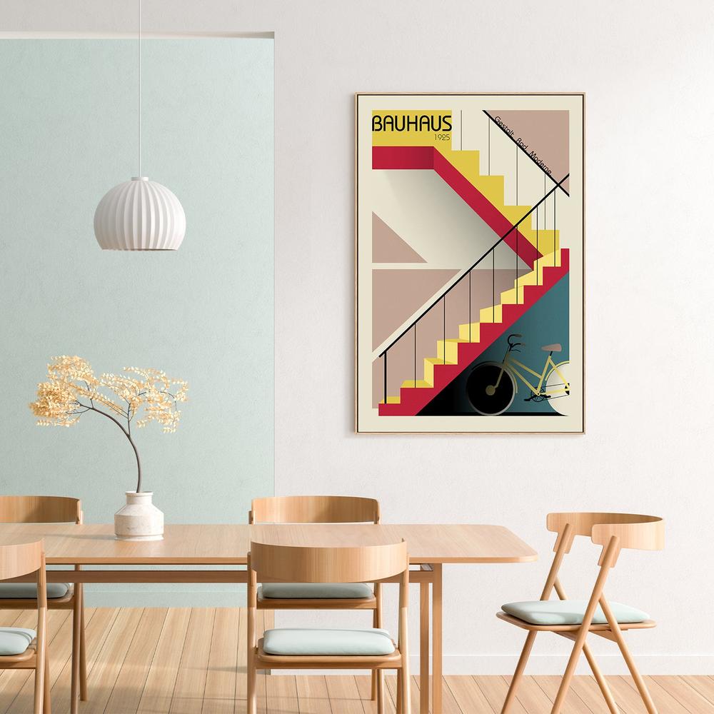 Geometric Stairs Bicycle-by-Fadil Roze-wall-art-print-canvas-poster-framed-Gioia