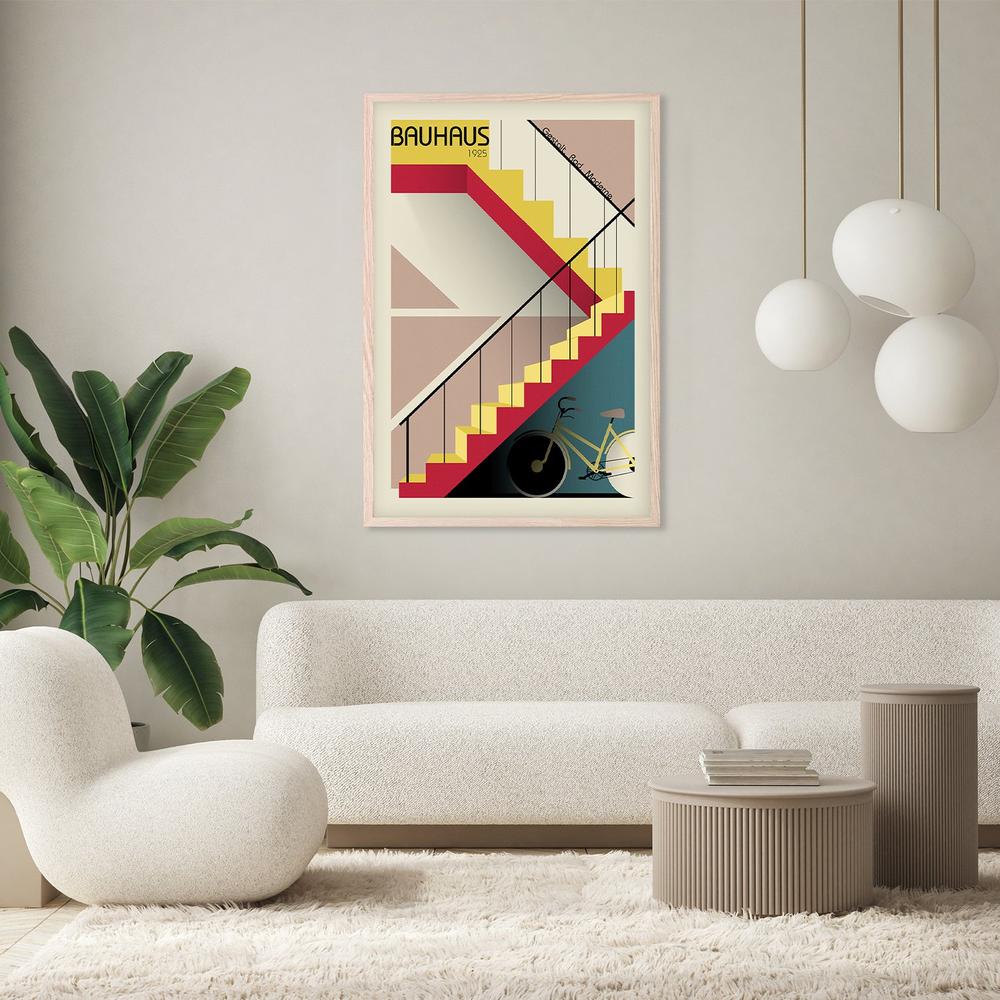 Geometric Stairs Bicycle-by-Fadil Roze-wall-art-print-canvas-poster-framed-Gioia