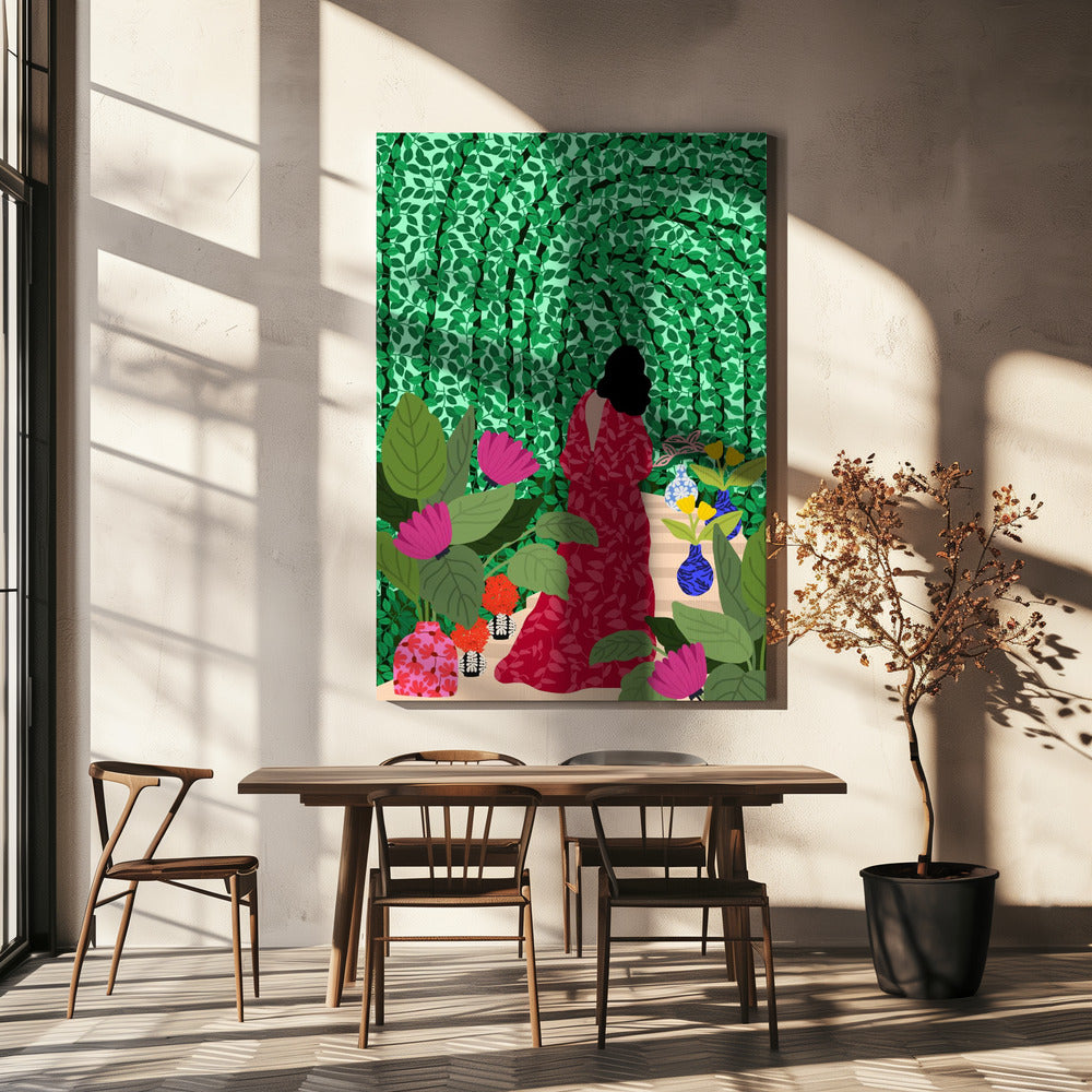 Girl At Her Garden (Copy)-by-Rafaela Mascaro-wall-art-print-canvas-poster-framed-Gioia
