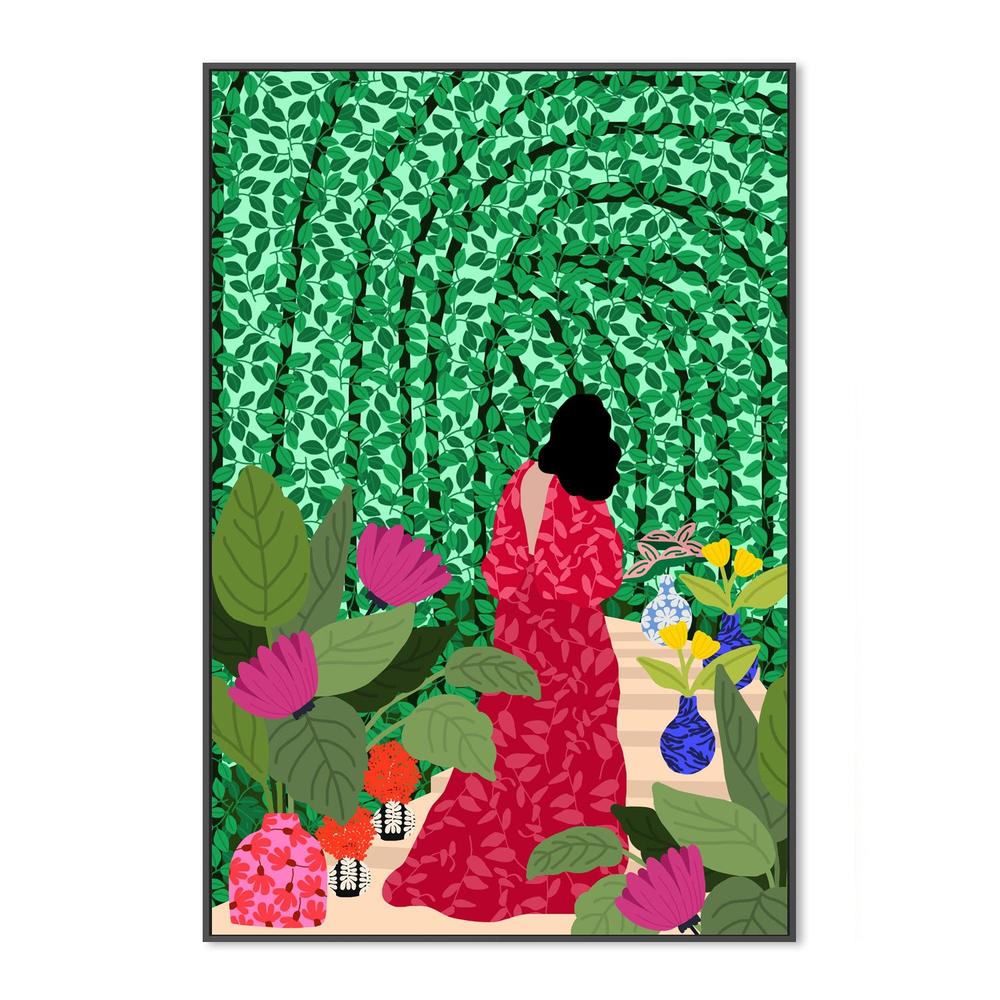 Girl At Her Garden (Copy)-by-Rafaela Mascaro-wall-art-print-canvas-poster-framed-Gioia