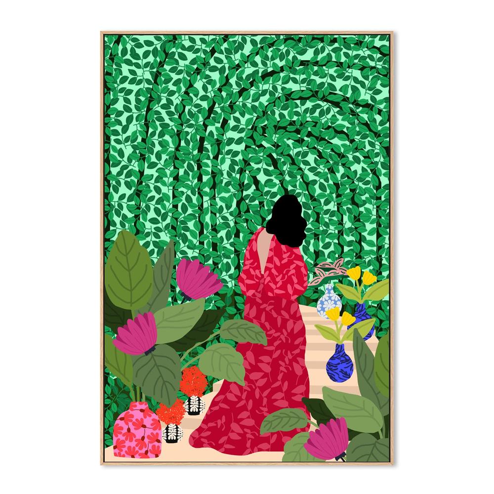 Girl At Her Garden (Copy)-by-Rafaela Mascaro-wall-art-print-canvas-poster-framed-Gioia