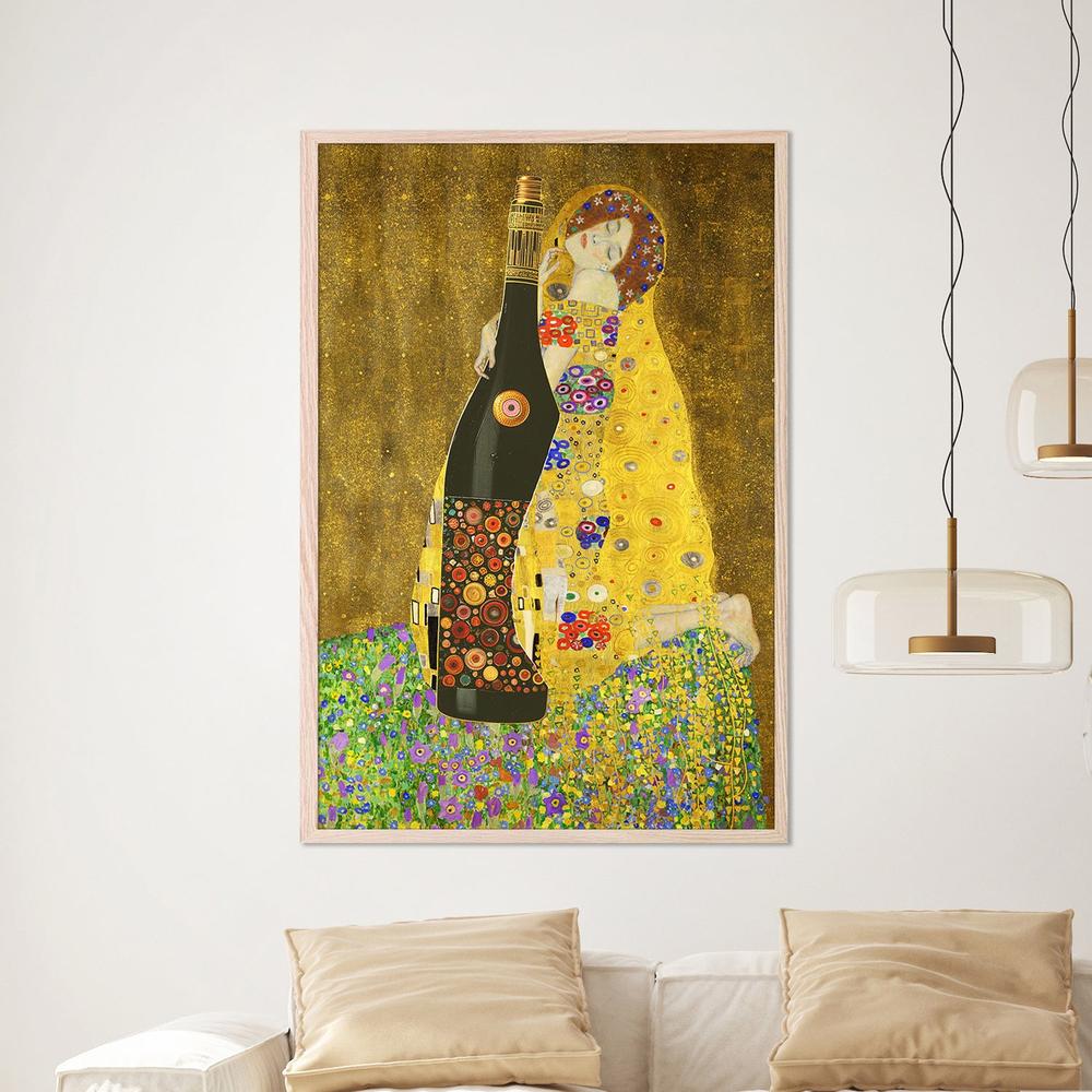 Golden Bottle Embrace-by-Artem Pozdniakov-wall-art-print-canvas-poster-framed-Gioia