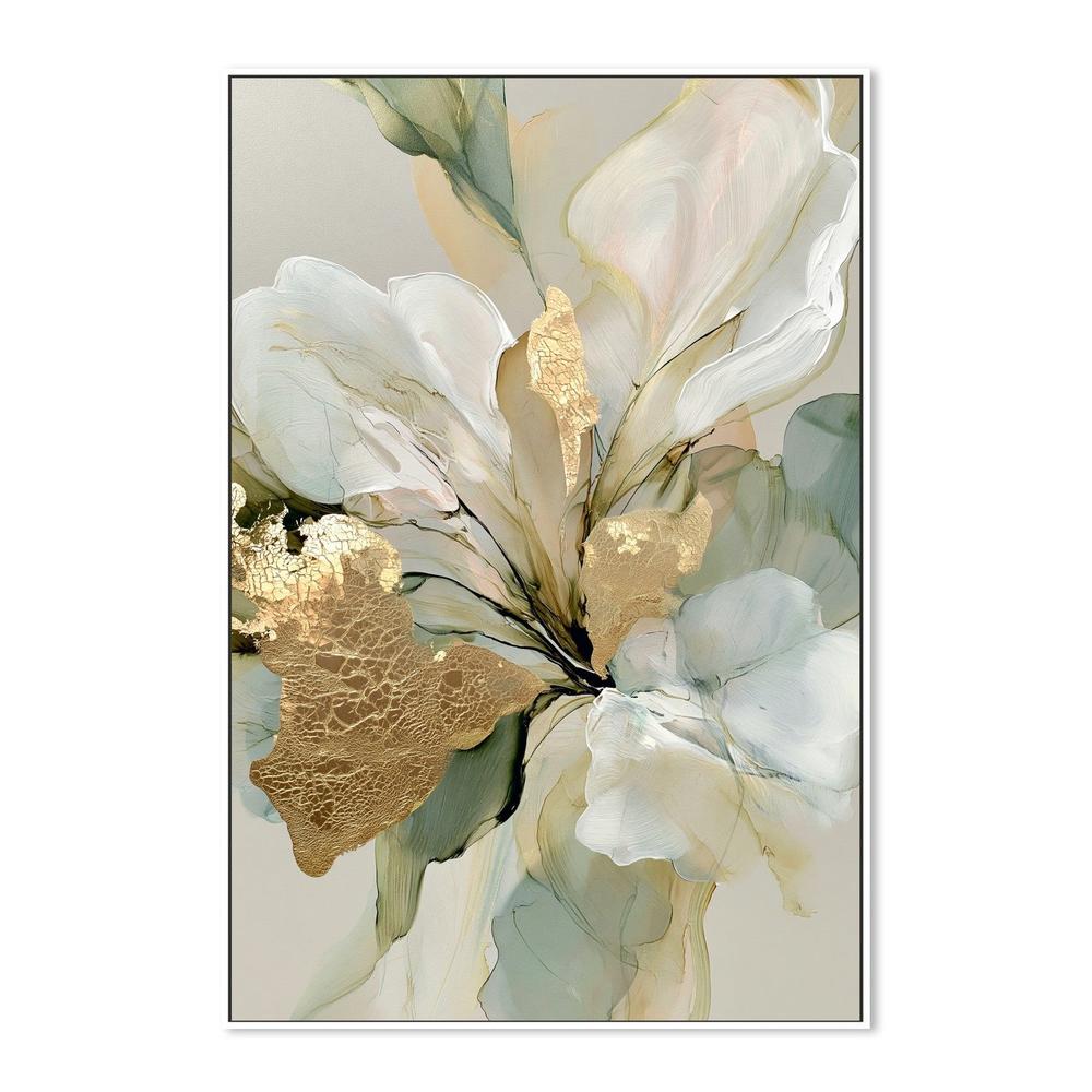 Golden Floral Abstract-by-Stephanie Jeuffroy-wall-art-print-canvas-poster-framed-Gioia