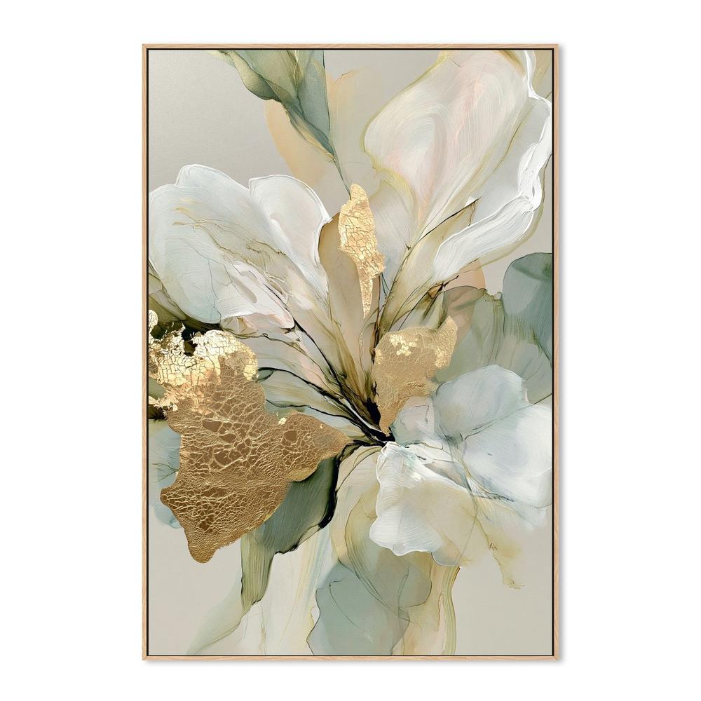 Golden Floral Abstract-by-Stephanie Jeuffroy-wall-art-print-canvas-poster-framed-Gioia