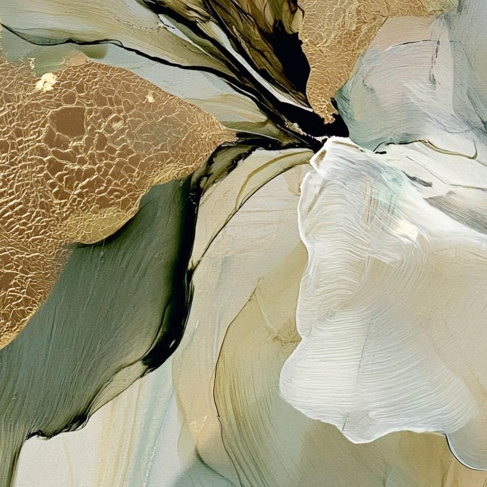 Golden Floral Abstract-by-Stephanie Jeuffroy-wall-art-print-canvas-poster-framed-Gioia