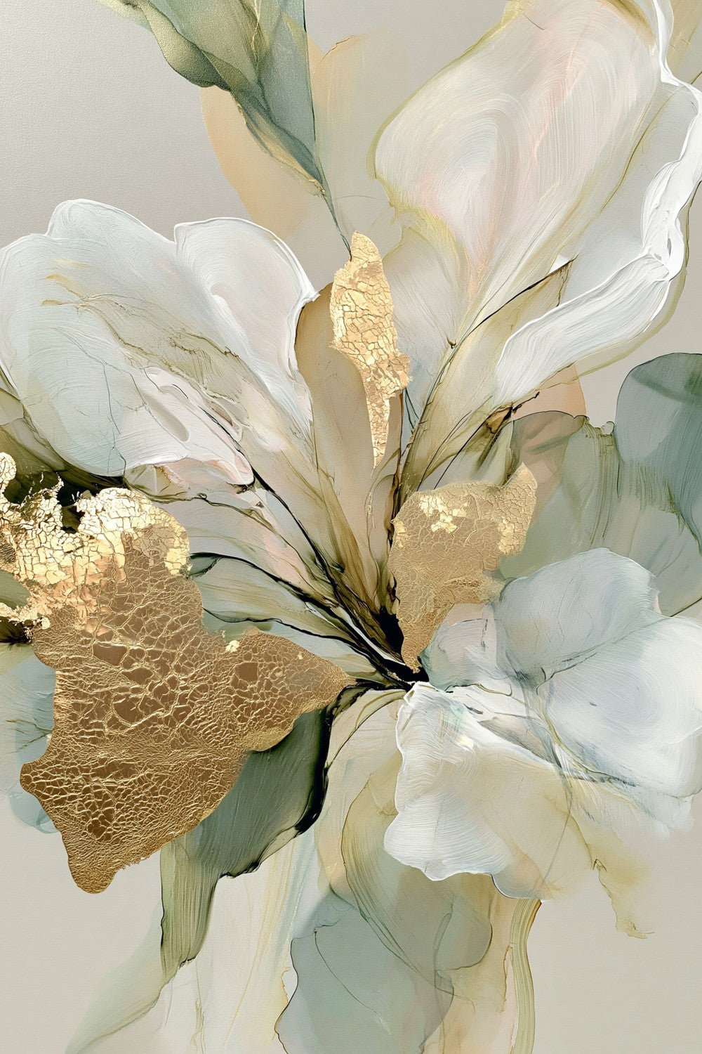 Golden Floral Abstract-by-Stephanie Jeuffroy-wall-art-print-canvas-poster-framed-Gioia