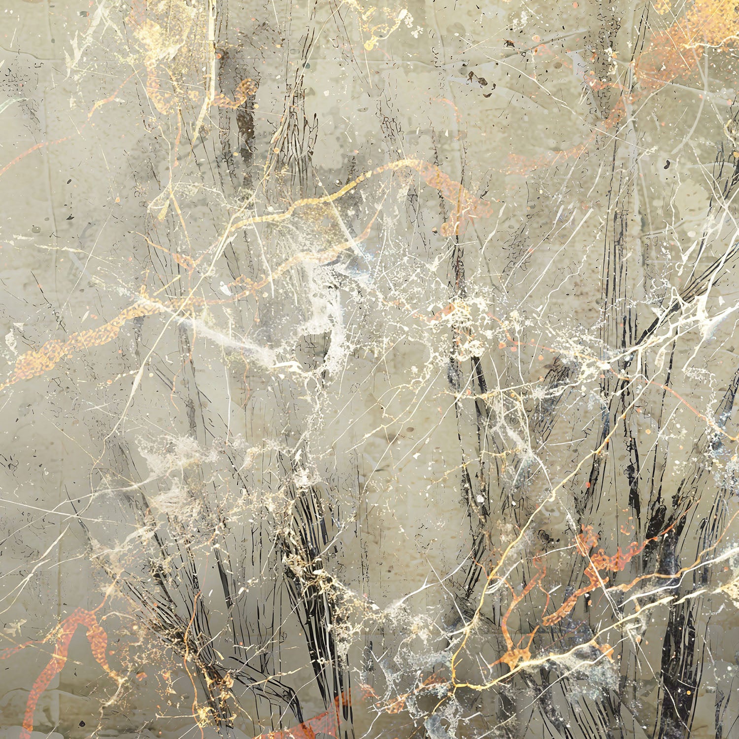 Golden Marble Veins-by-Rafal Kulik-wall-art-print-canvas-poster-framed-Gioia