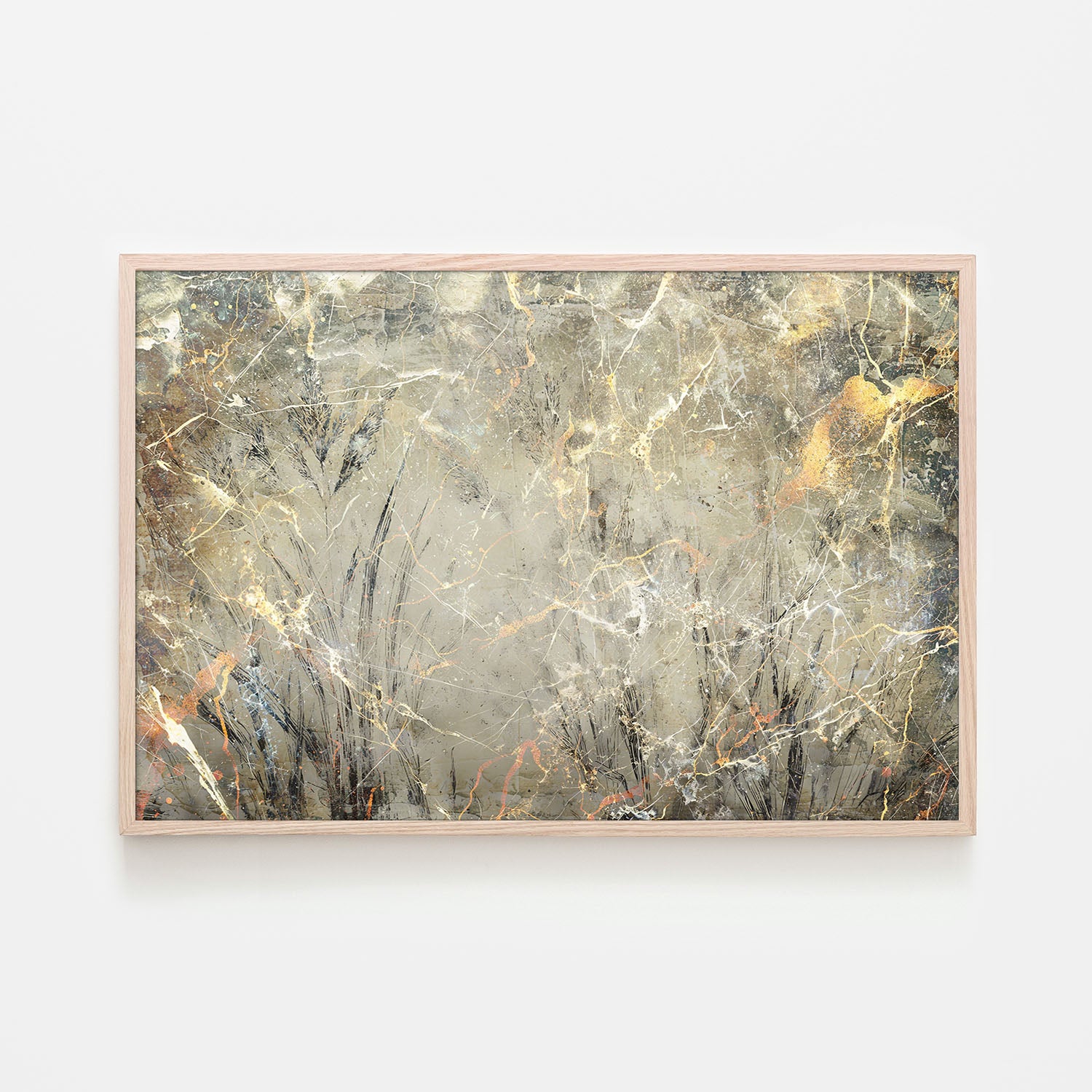 Golden Marble Veins-by-Rafal Kulik-wall-art-print-canvas-poster-framed-Gioia