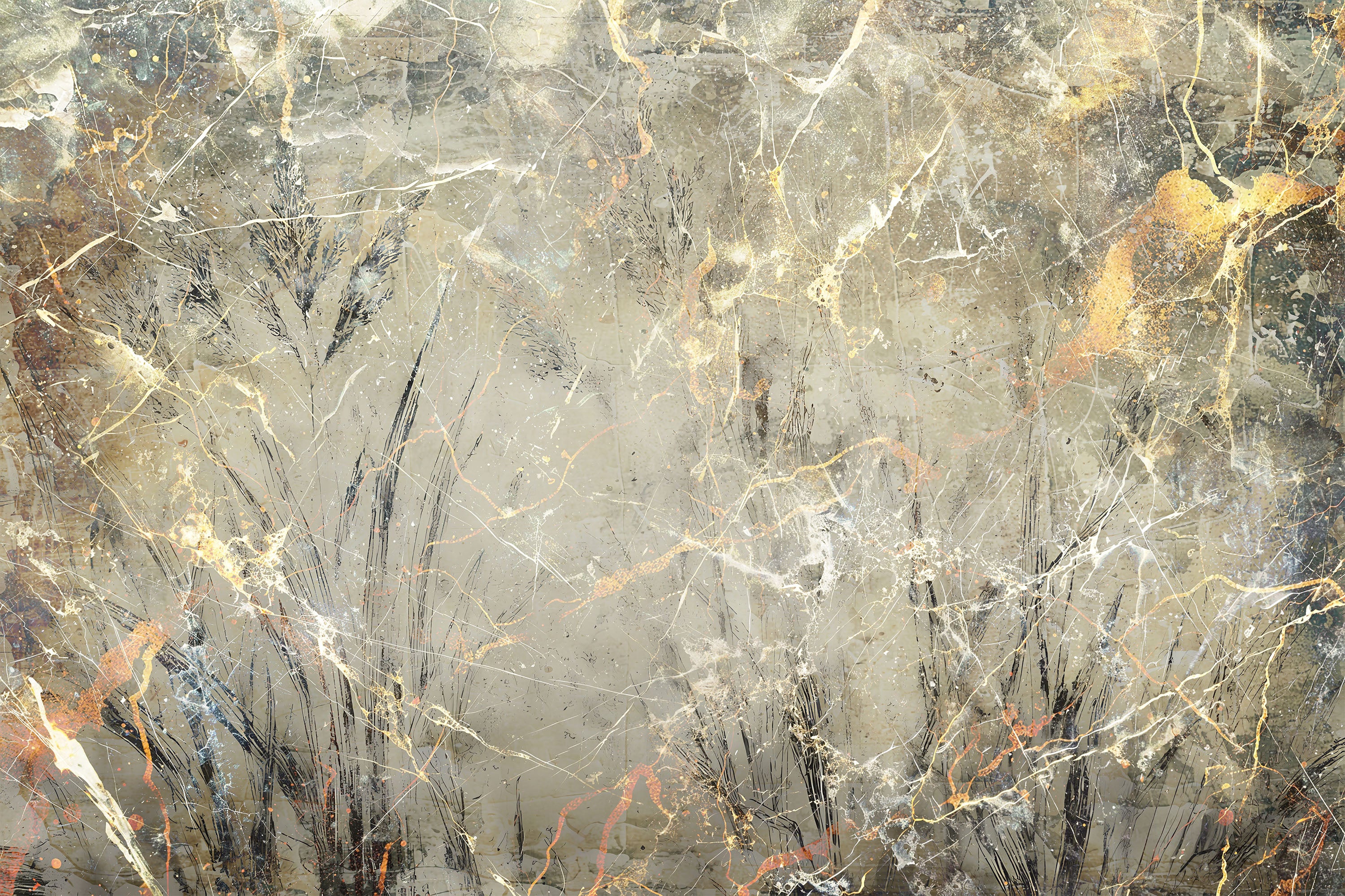 Golden Marble Veins-by-Rafal Kulik-wall-art-print-canvas-poster-framed-Gioia