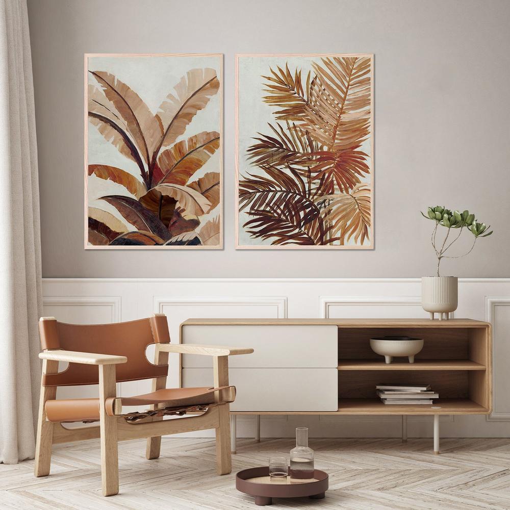 Golden Palms & Golden Banana Leaf, Set Of 2-by-Jacob Q-wall-art-print-canvas-poster-framed-Gioia