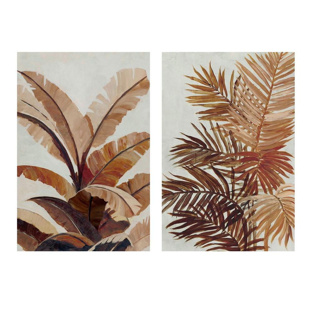 Golden Palms & Golden Banana Leaf, Set Of 2-by-Jacob Q-wall-art-print-canvas-poster-framed-Gioia