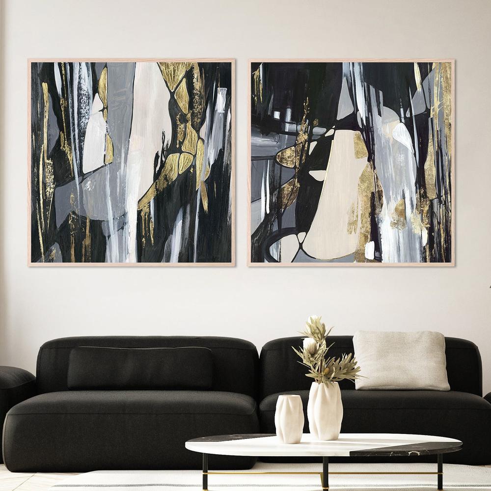 Golden Patches, Style A & B, Set Of 2-by-Lera-wall-art-print-canvas-poster-framed-Gioia