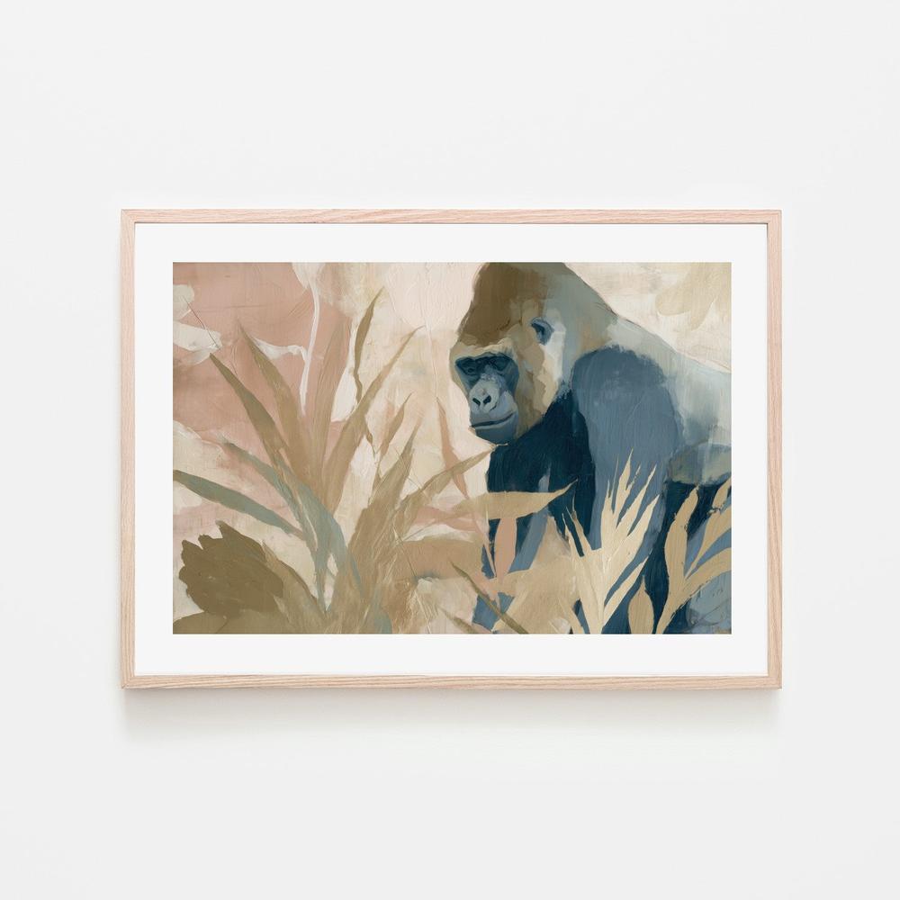 Gorilla Portrait Among Tropical Plants-by-Chromatic Storm Studio-wall-art-print-canvas-poster-framed-Gioia