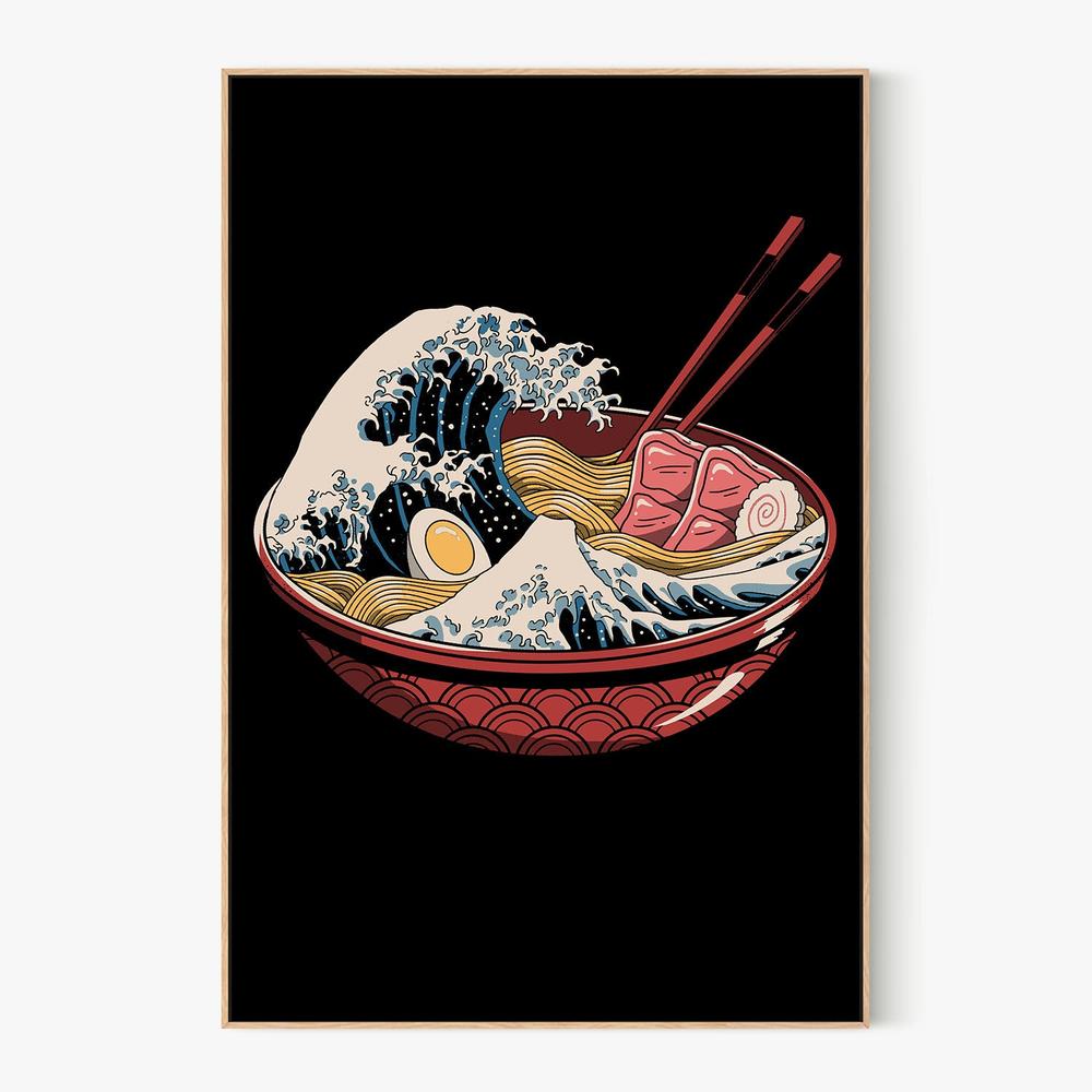 Great Ramen Wave-by-Vincent Trinidad-wall-art-print-canvas-poster-framed-Gioia