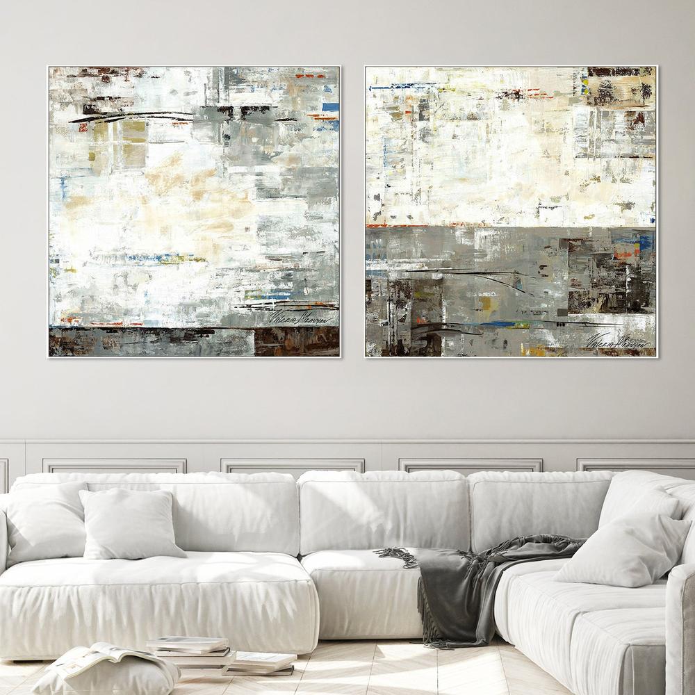 Grey Zone, Style A & B, Set Of 2-by-Lera-wall-art-print-canvas-poster-framed-Gioia