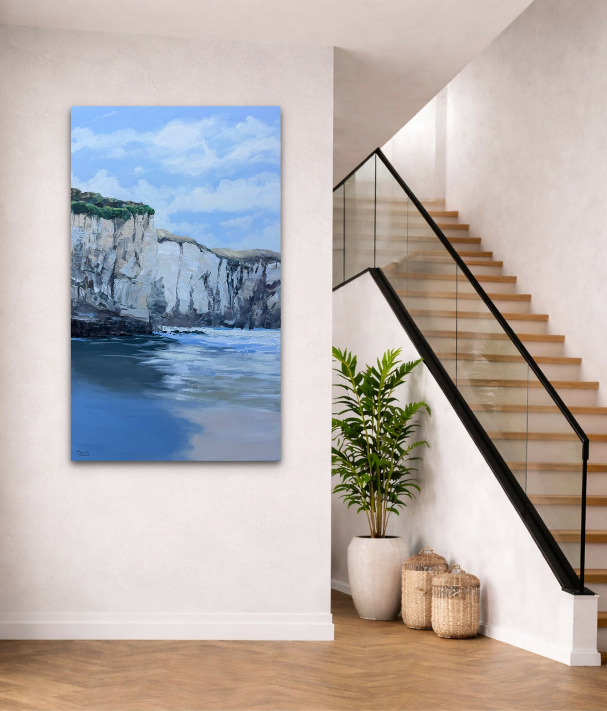 Tunnel Beach Dunedin. Original hand-painted Artwork by Meredith Howse