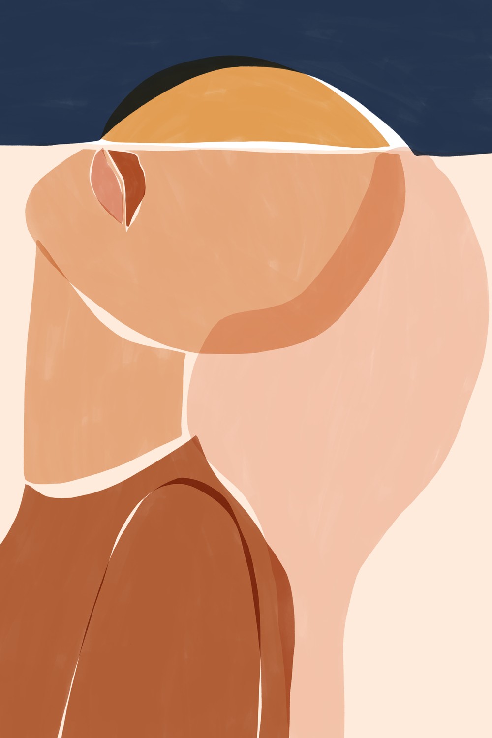 Half Face Half Sun-by-Ivy Green Illustrations-wall-art-print-canvas-poster-framed-Gioia