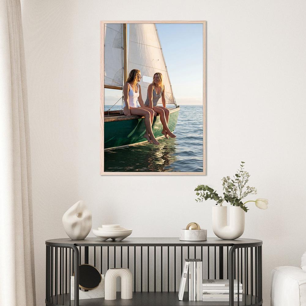 Happy Women on Sailboat-by-Andreas Magnusson-wall-art-print-canvas-poster-framed-Gioia