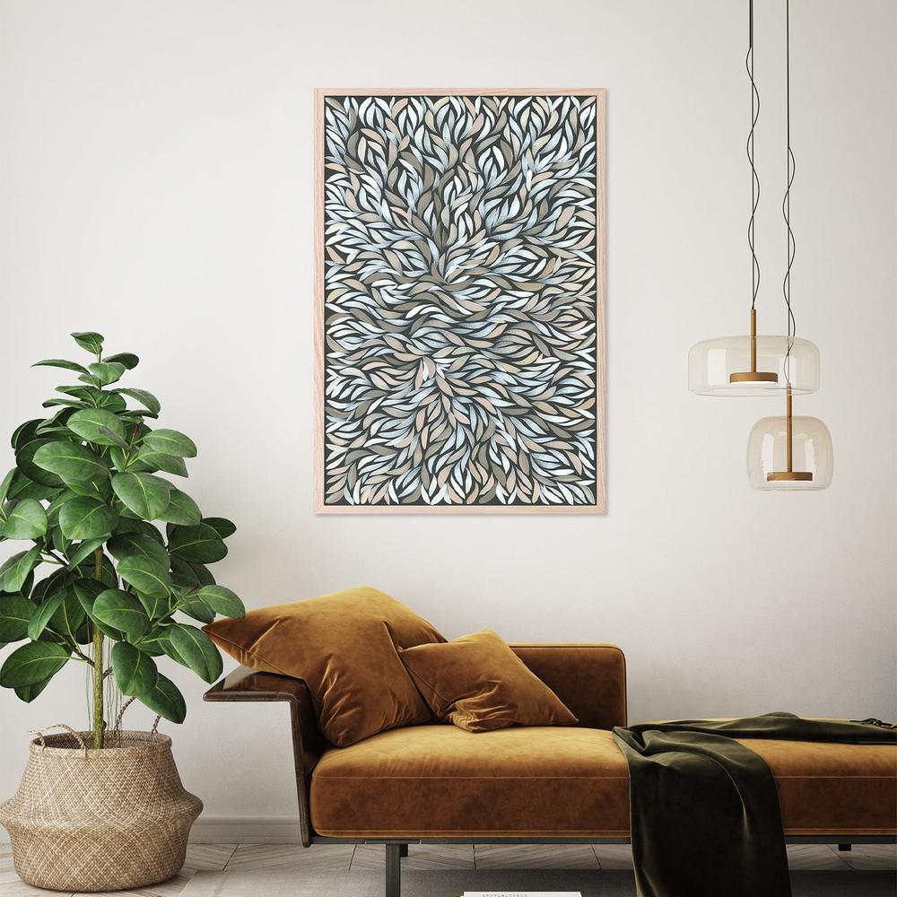 Healing Leaves Grey White-by-Emma Rigney-wall-art-print-canvas-poster-framed-Gioia