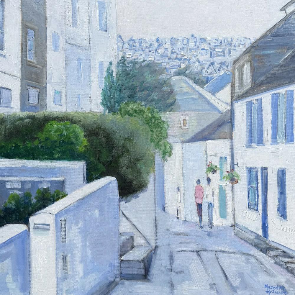 St Ives Fisherman Cottages. Original hand-painted artwork by Meredith Howse