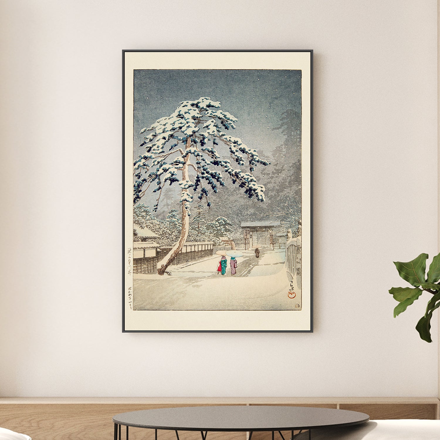 Ikegami Honmonji (honmon Temple Ikegami) 1931-by-Kawase Hasui-wall-art-print-canvas-poster-framed-Gioia
