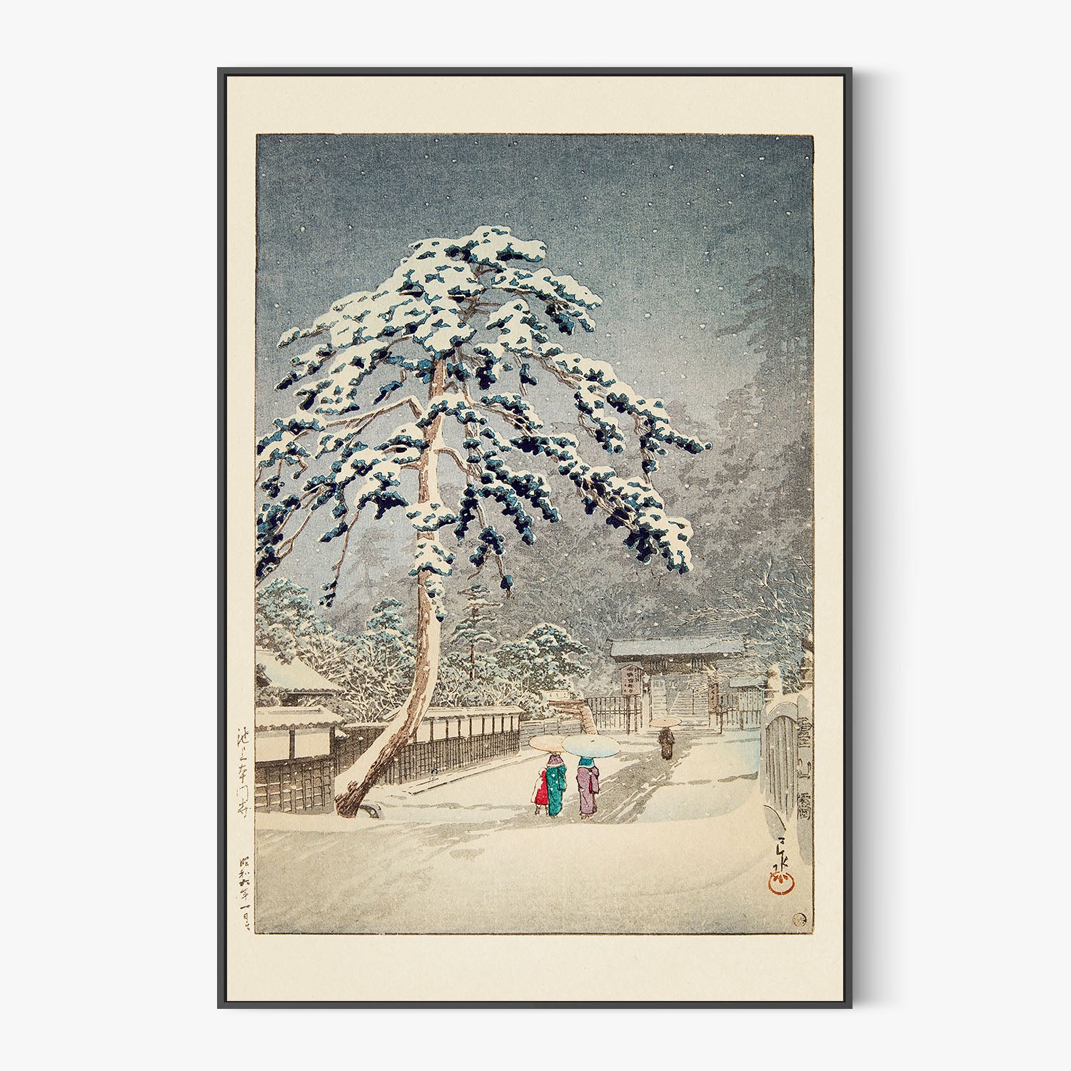 Ikegami Honmonji (honmon Temple Ikegami) 1931-by-Kawase Hasui-wall-art-print-canvas-poster-framed-Gioia