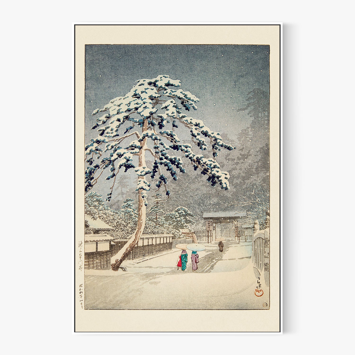 Ikegami Honmonji (honmon Temple Ikegami) 1931-by-Kawase Hasui-wall-art-print-canvas-poster-framed-Gioia