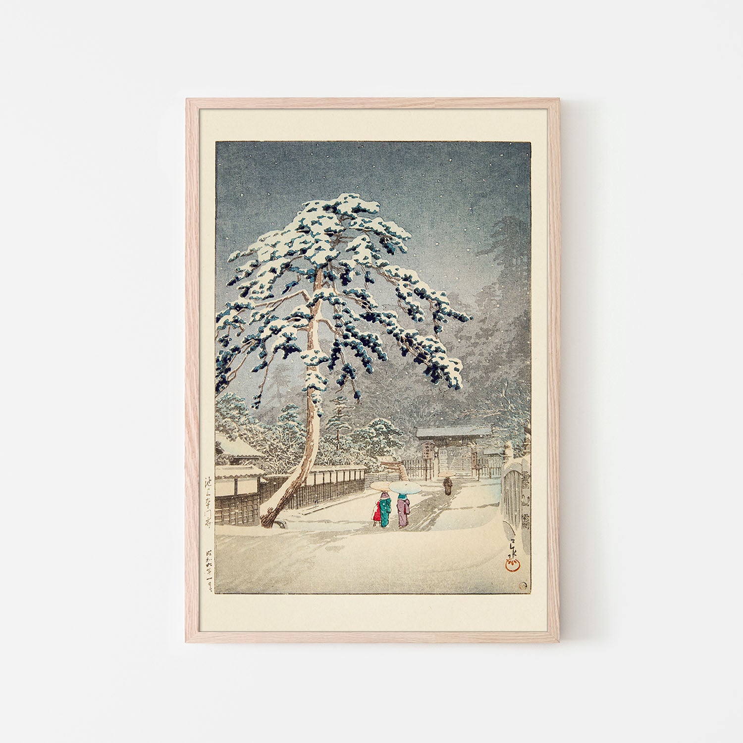 Ikegami Honmonji (honmon Temple Ikegami) 1931-by-Kawase Hasui-wall-art-print-canvas-poster-framed-Gioia