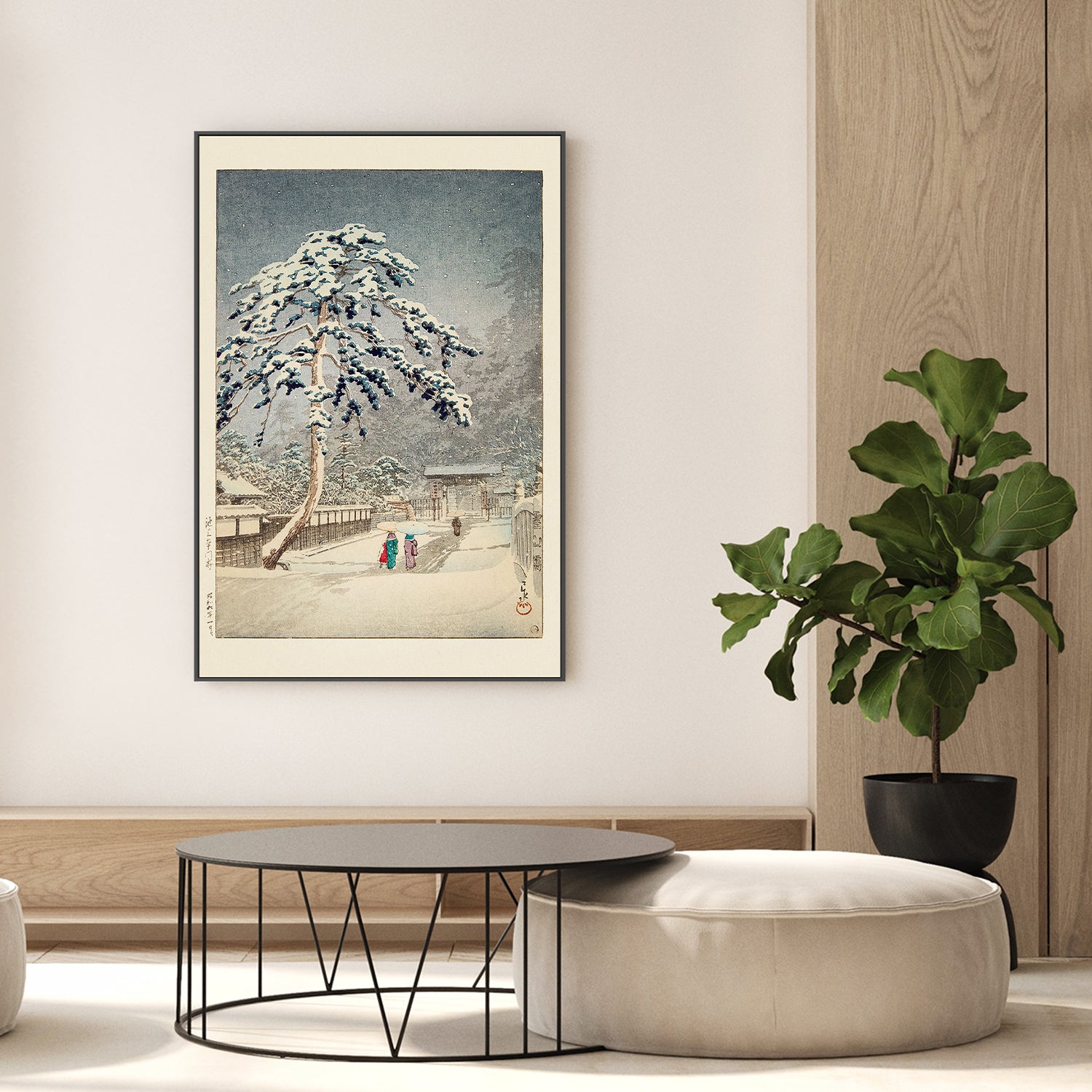 Ikegami Honmonji (honmon Temple Ikegami) 1931-by-Kawase Hasui-wall-art-print-canvas-poster-framed-Gioia