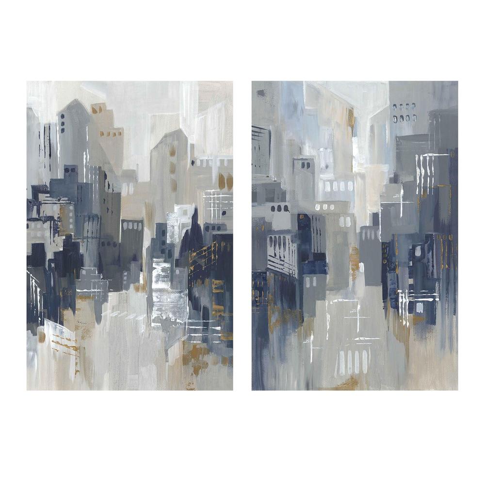 Indigo City, Style A & B, Set Of 2-by-Lera-wall-art-print-canvas-poster-framed-Gioia