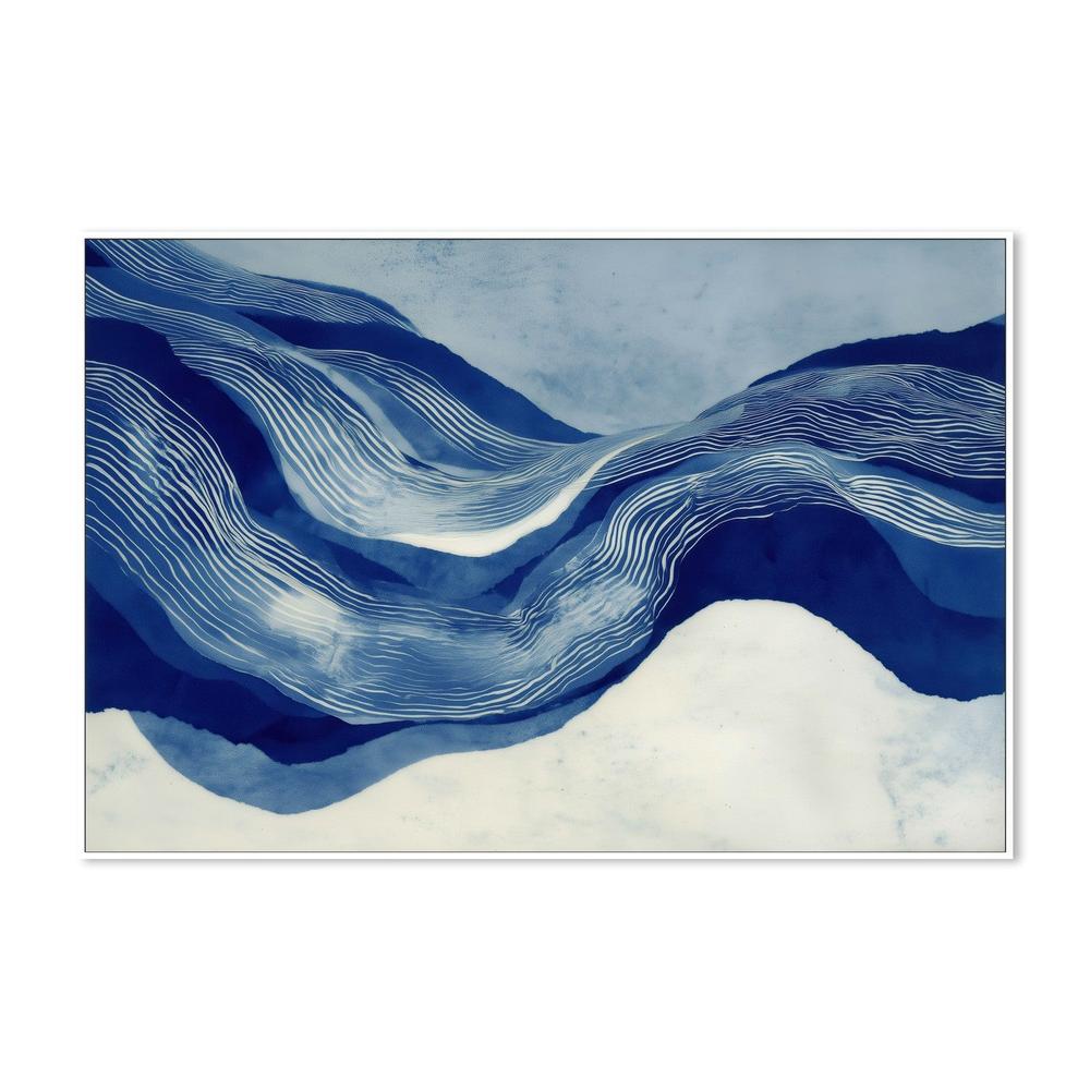 Indigo Contour Line Hills-by-Chromatic Storm Studio-wall-art-print-canvas-poster-framed-Gioia