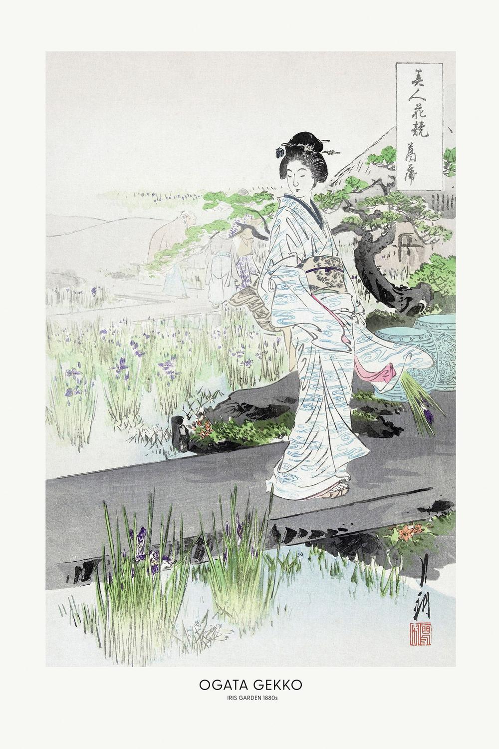 Iris Garden-by-Ogata Gekko-wall-art-print-canvas-poster-framed-Gioia