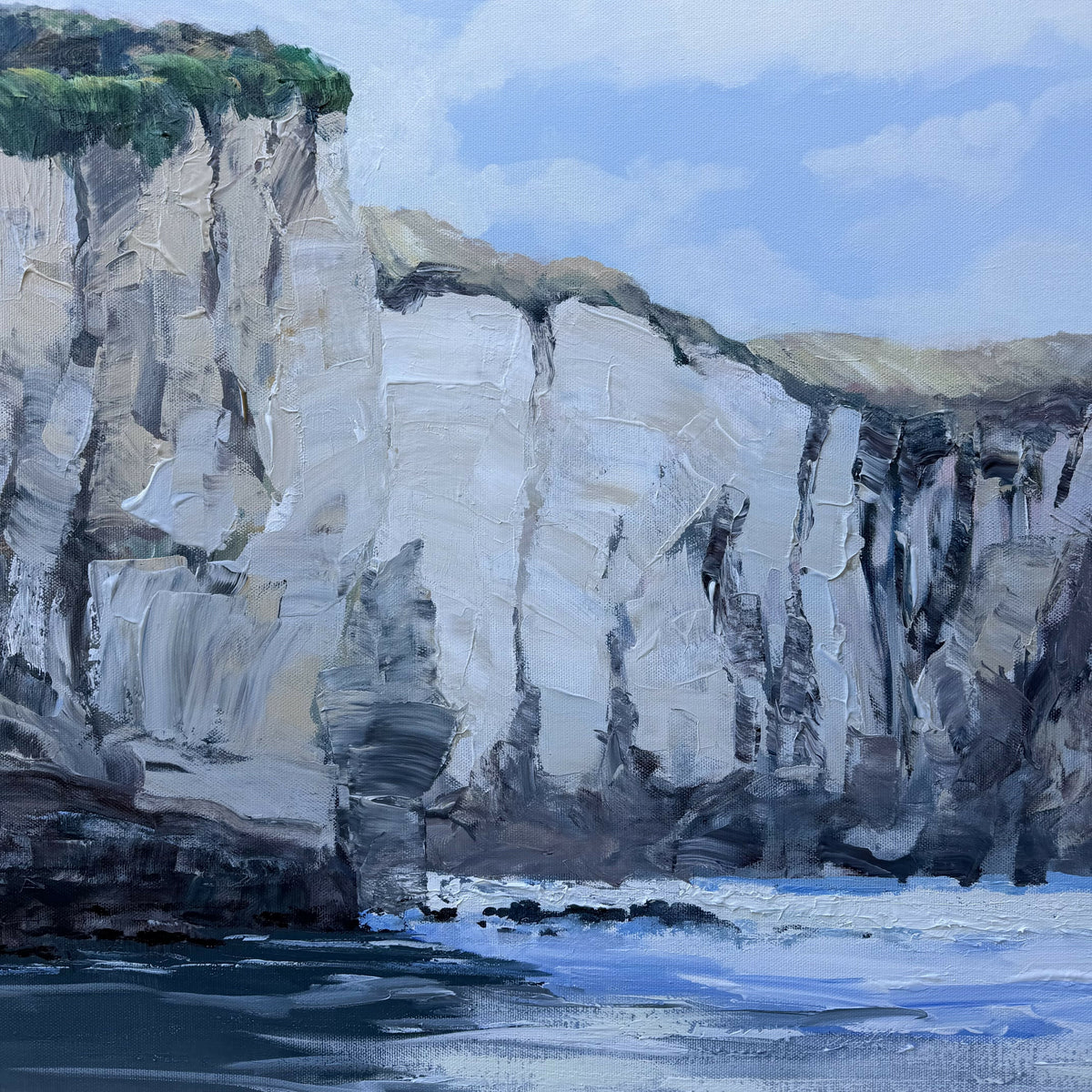 Tunnel Beach Dunedin. Original hand-painted Artwork by Meredith Howse