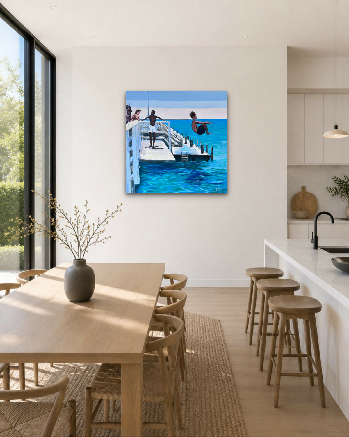 Into the Blue. Original hand-painted artwork by Meredith Howse.