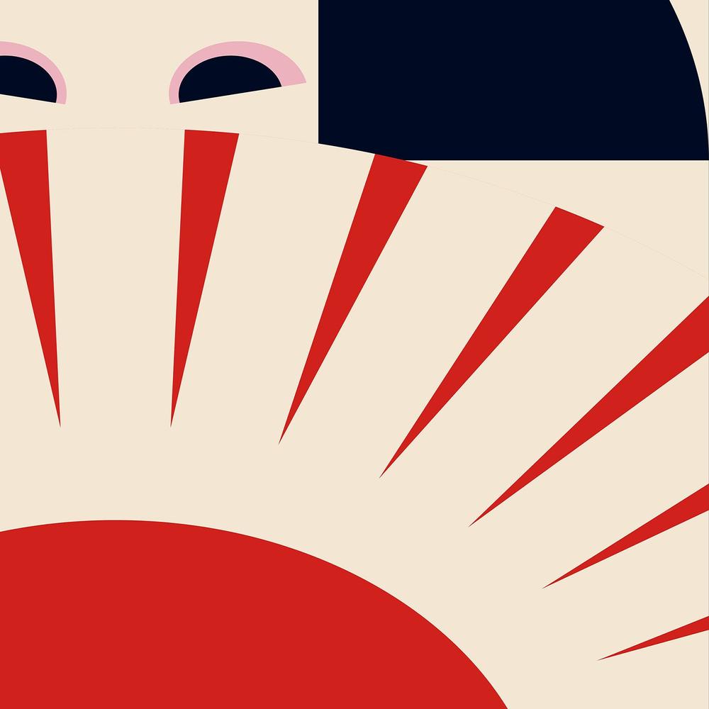 Japanese Geisha Rising Sun-by-Retrodrome-wall-art-print-canvas-poster-framed-Gioia
