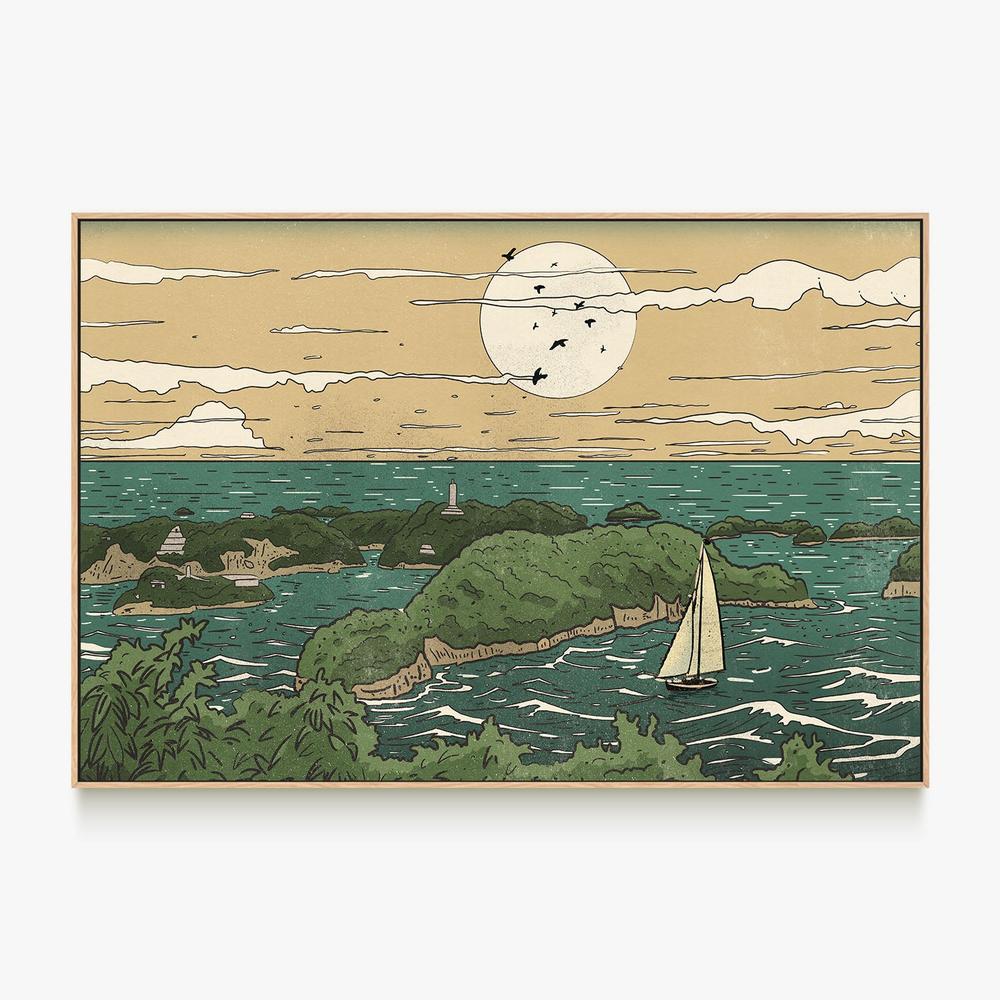 Japanese Islands Lighthouse-by-Nicholas-wall-art-print-canvas-poster-framed-Gioia