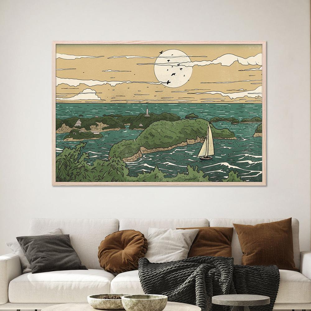 Japanese Islands Lighthouse-by-Nicholas-wall-art-print-canvas-poster-framed-Gioia