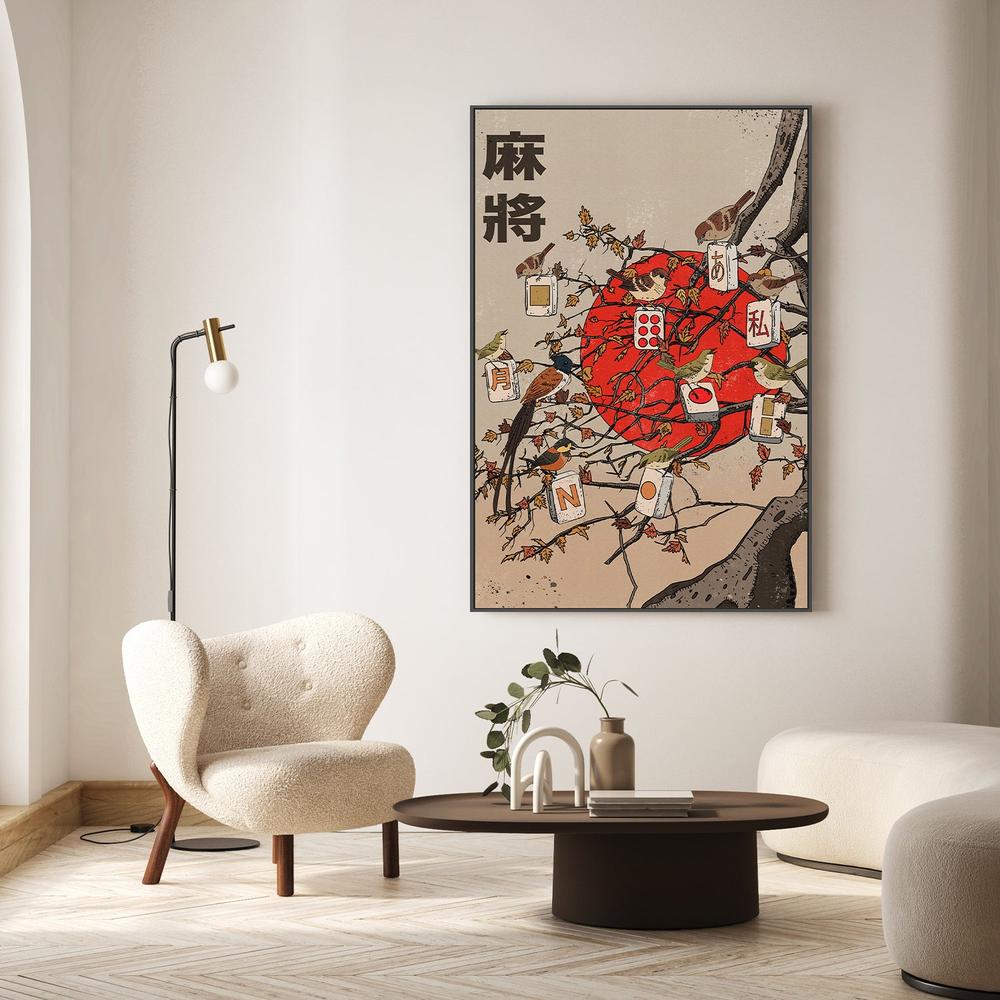 Japanese Mahjong Birds-by-Nicholas-wall-art-print-canvas-poster-framed-Gioia